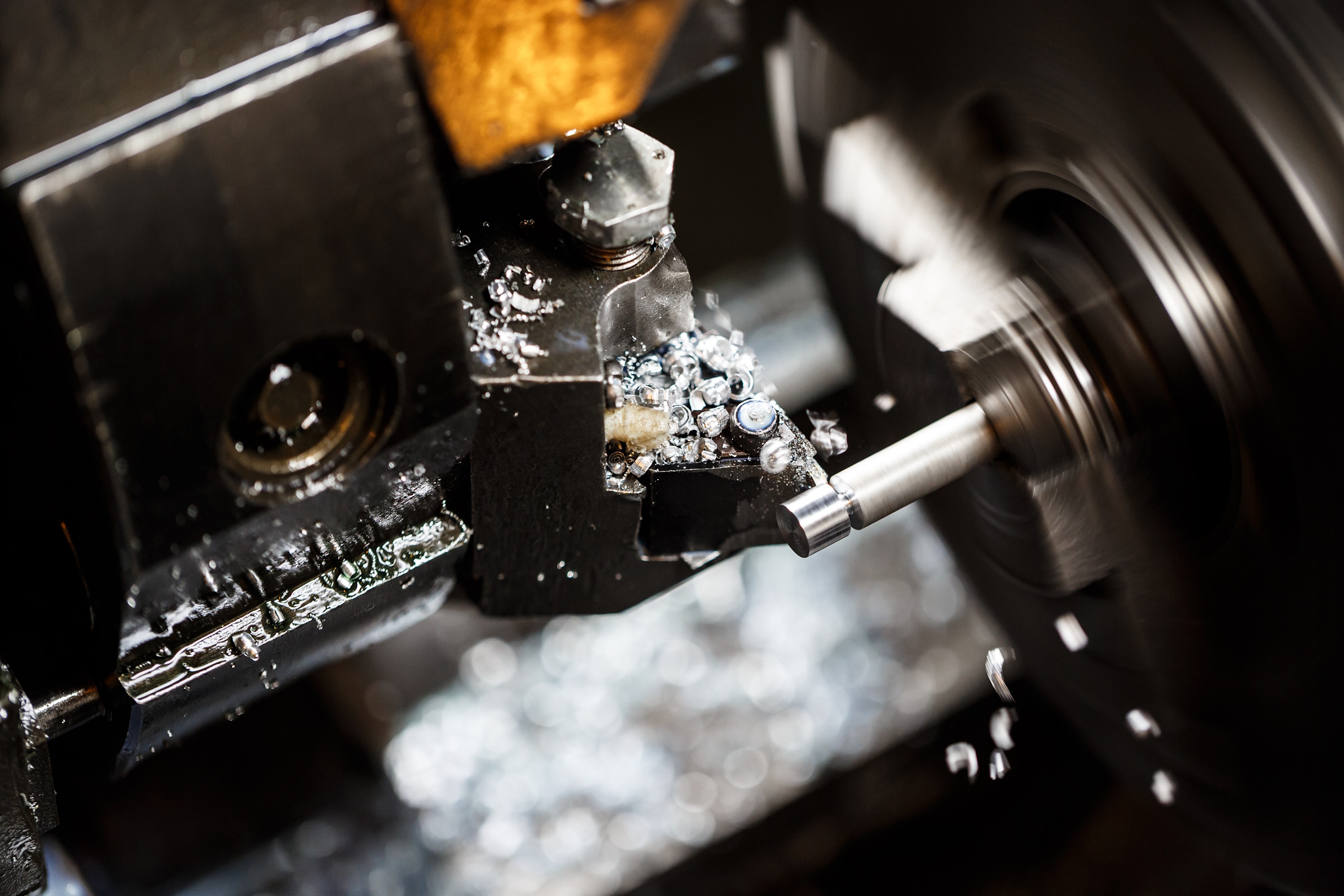 Nahansicht einer Metallbearbeitungsmaschine